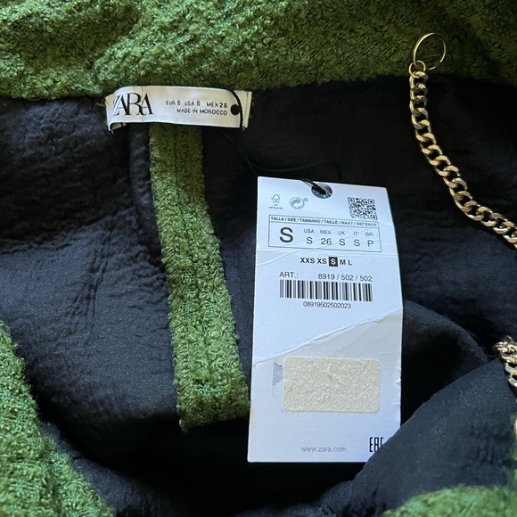 ZARA Moss Green Structured Minidress - Picture 4 of 4